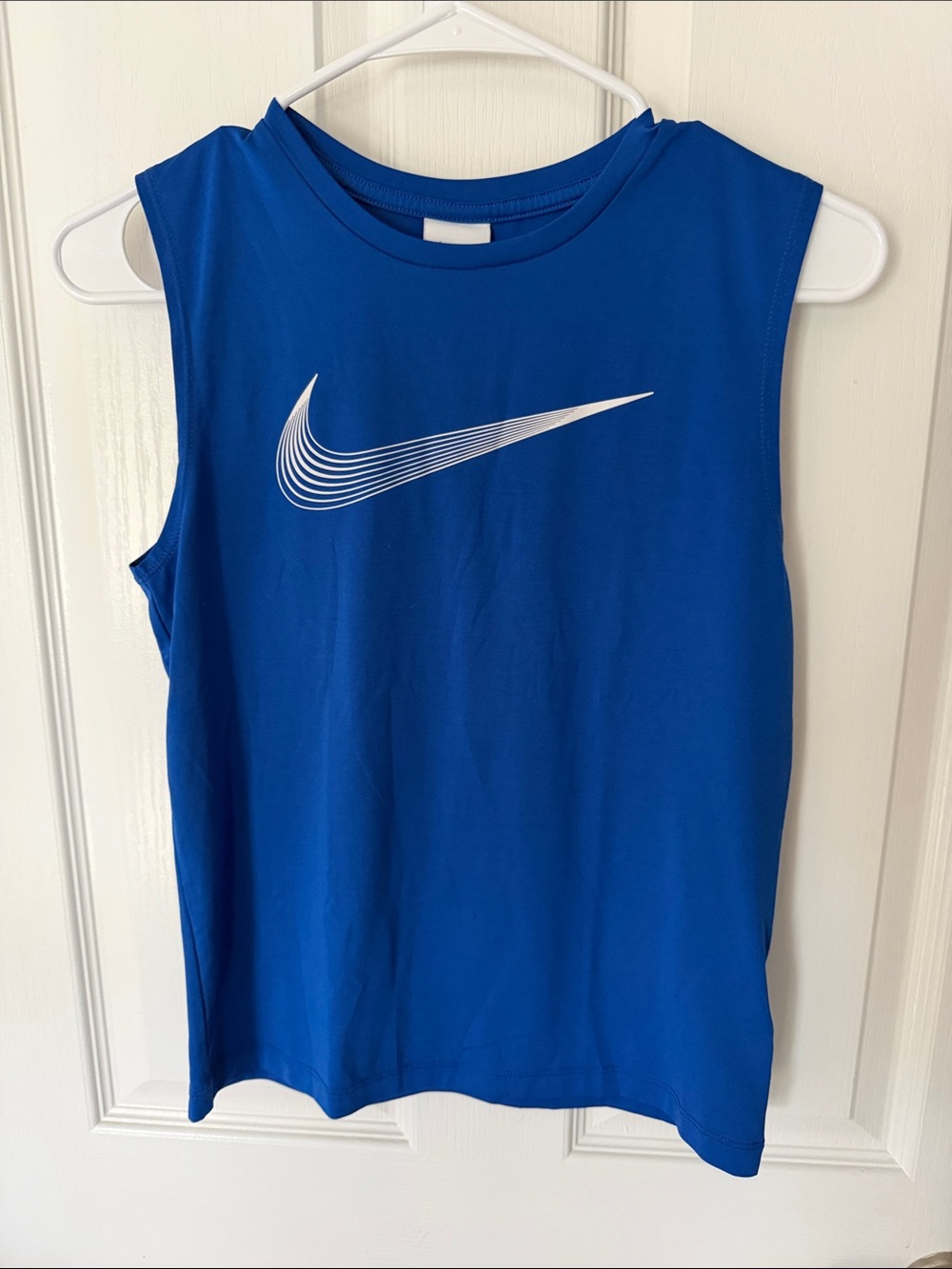 Nike Royal Blue Sleeveless Performance Tank with White Swoosh